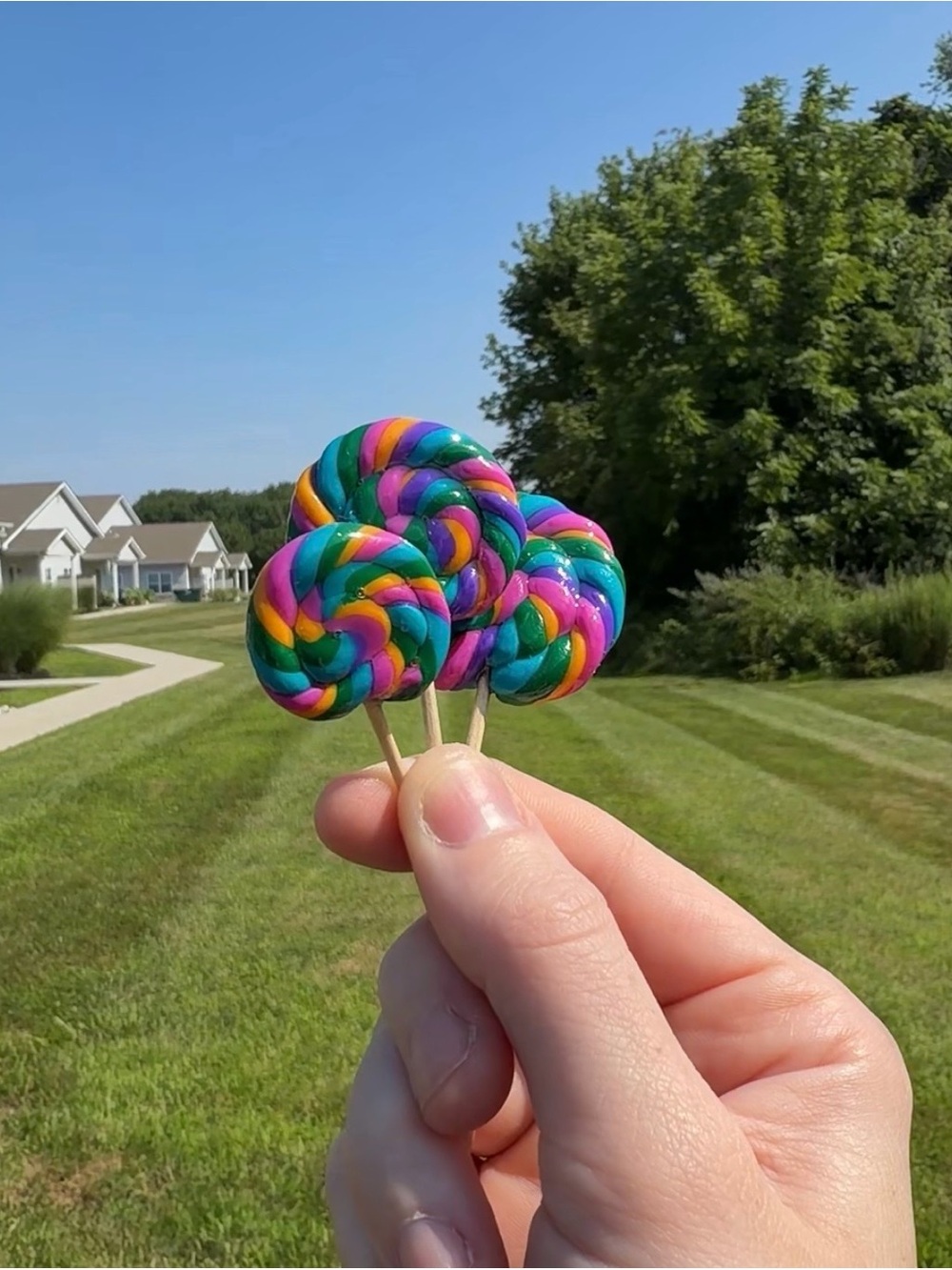 Rainbow Swirl Lollipop Fridge Magnets